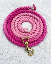 Load image into Gallery viewer, 4ft long 12mm Pink to Light Pink Ombre Hand Dyed Rope Lead