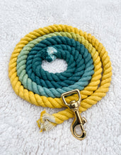 Load image into Gallery viewer, 4ft long 12mm Green to Yellow Hand Ombre Dyed Rope Lead