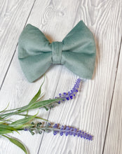 Load image into Gallery viewer, Duck Egg Luxe velvet dog bow tie