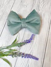 Load image into Gallery viewer, Duck Egg Luxe velvet dog bow tie