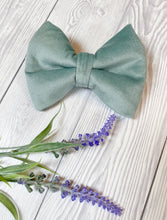 Load image into Gallery viewer, Duck Egg Luxe velvet dog bow tie