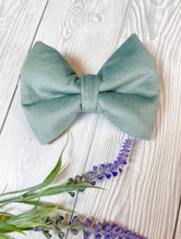 Load image into Gallery viewer, Duck Egg Luxe velvet dog bow tie