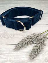 Load image into Gallery viewer, Navy Luxe Velvet Martingale collar