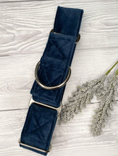 Load image into Gallery viewer, Navy Luxe Velvet Martingale collar