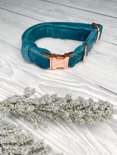 Load image into Gallery viewer, Teal Luxe Velvet Collar