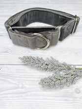 Load image into Gallery viewer, Dark Grey Luxe Velvet Martingale collar
