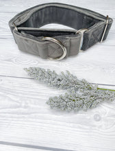 Load image into Gallery viewer, Dark Grey Luxe Velvet Martingale collar