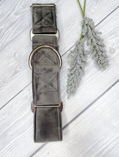 Load image into Gallery viewer, Dark Grey Luxe Velvet Martingale collar