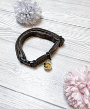 Load image into Gallery viewer, Dark Grey Luxe velvet cat collar