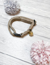 Load image into Gallery viewer, Beige Luxe velvet cat collar
