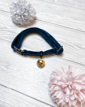 Load image into Gallery viewer, Navy Luxe velvet cat collar