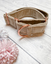 Load image into Gallery viewer, Beige Luxe Velvet Martingale collar