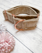 Load image into Gallery viewer, Beige Luxe Velvet Martingale collar