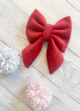 Load image into Gallery viewer, Red Luxe Velvet Sailor Bow