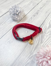 Load image into Gallery viewer, Red Luxe velvet cat collar