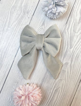Load image into Gallery viewer, Light Grey Luxe Velvet Sailor Bow