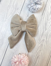 Load image into Gallery viewer, Beige Luxe Velvet Sailor Bow