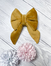 Load image into Gallery viewer, Mustard Luxe Velvet Sailor Bow