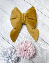 Load image into Gallery viewer, Mustard Luxe Velvet Sailor Bow