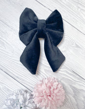 Load image into Gallery viewer, Black Luxe Velvet Sailor Bow