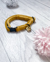 Load image into Gallery viewer, Mustard Luxe velvet cat collar