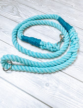 Load image into Gallery viewer, 4.5ft Super Soft 12mm Aqua Rope Lead
