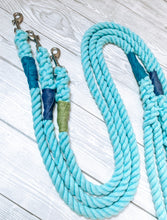 Load image into Gallery viewer, 4.5ft Super Soft 12mm Aqua Rope Lead