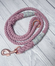 Load image into Gallery viewer, 10mm Dusty Rose Clip Rope Lead