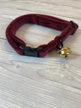 Load image into Gallery viewer, Burgundy Luxe velvet cat collar