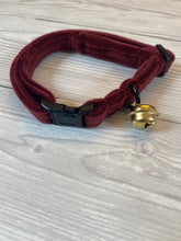 Load image into Gallery viewer, Burgundy Luxe velvet cat collar