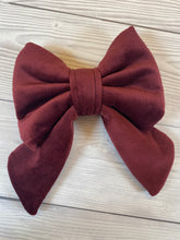 Load image into Gallery viewer, Burgundy Luxe Velvet Sailor Bow