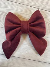 Load image into Gallery viewer, Burgundy Luxe Velvet Sailor Bow
