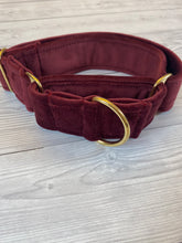 Load image into Gallery viewer, Burgundy Luxe Velvet Martingale collar