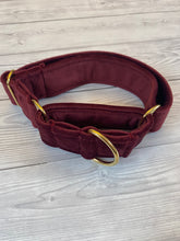 Load image into Gallery viewer, Burgundy Luxe Velvet Martingale collar