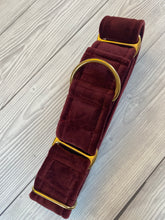 Load image into Gallery viewer, Burgundy Luxe Velvet Martingale collar