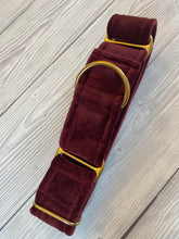 Load image into Gallery viewer, Burgundy Luxe Velvet Martingale collar