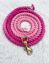 Load image into Gallery viewer, 4ft long 12mm Pink to Light Pink Ombre Hand Dyed Rope Lead
