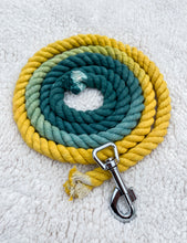 Load image into Gallery viewer, 4ft long 12mm Green to Yellow Hand Ombre Dyed Rope Lead
