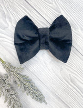 Load image into Gallery viewer, Black Luxe Velvet Bow Tie
