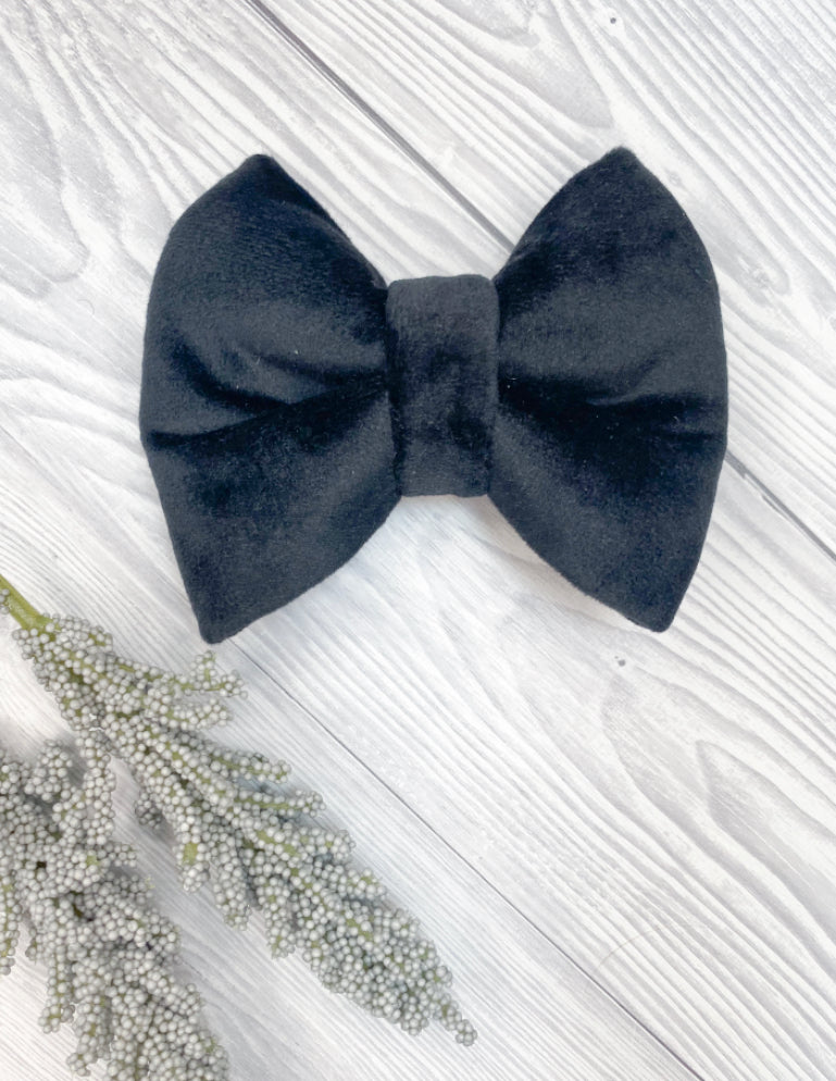 Black Luxe Velvet Bow Tie