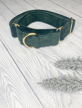 Load image into Gallery viewer, Green Luxe Velvet Martingale collar
