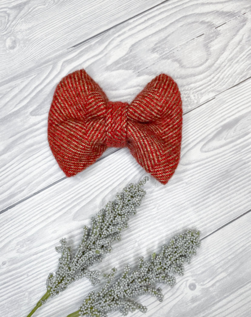 Pomegranate Tweed Bow Tie