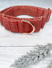 Load image into Gallery viewer, Pomegranate Tweed Martingale collar
