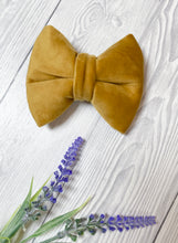 Load image into Gallery viewer, Mustard Luxe Velvet Bow Tie
