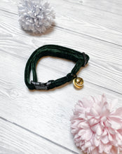 Load image into Gallery viewer, Green Luxe velvet cat collar
