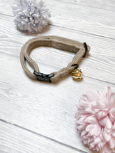 Load image into Gallery viewer, Beige Luxe velvet cat collar
