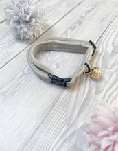 Load image into Gallery viewer, Light Grey Luxe velvet cat collar
