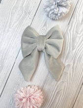 Load image into Gallery viewer, Light Grey Luxe Velvet Sailor Bow
