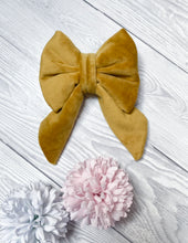 Load image into Gallery viewer, Mustard Luxe Velvet Sailor Bow
