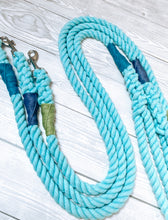 Load image into Gallery viewer, 3.5ft Super Soft 12mm Aqua Rope Lead
